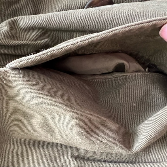 Old Navy 3X Double Breasted Army Green Waist Length Trench Coat - Picture 13 of 14